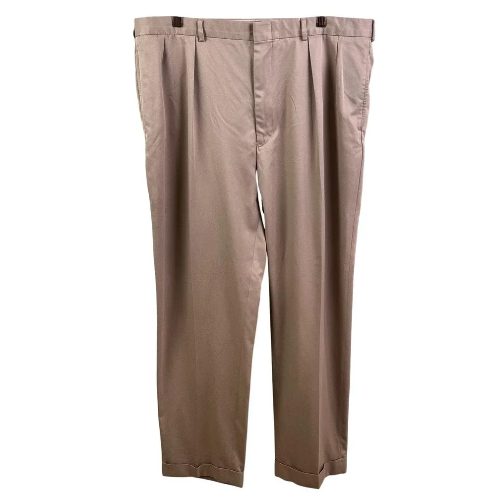 Polo By Ralph Lauren Classic Khaki Chino Pleated Front Cuffed Dress Slacks 40x32